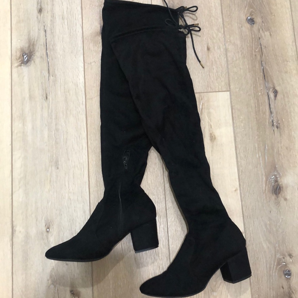 Over the knee suede boot